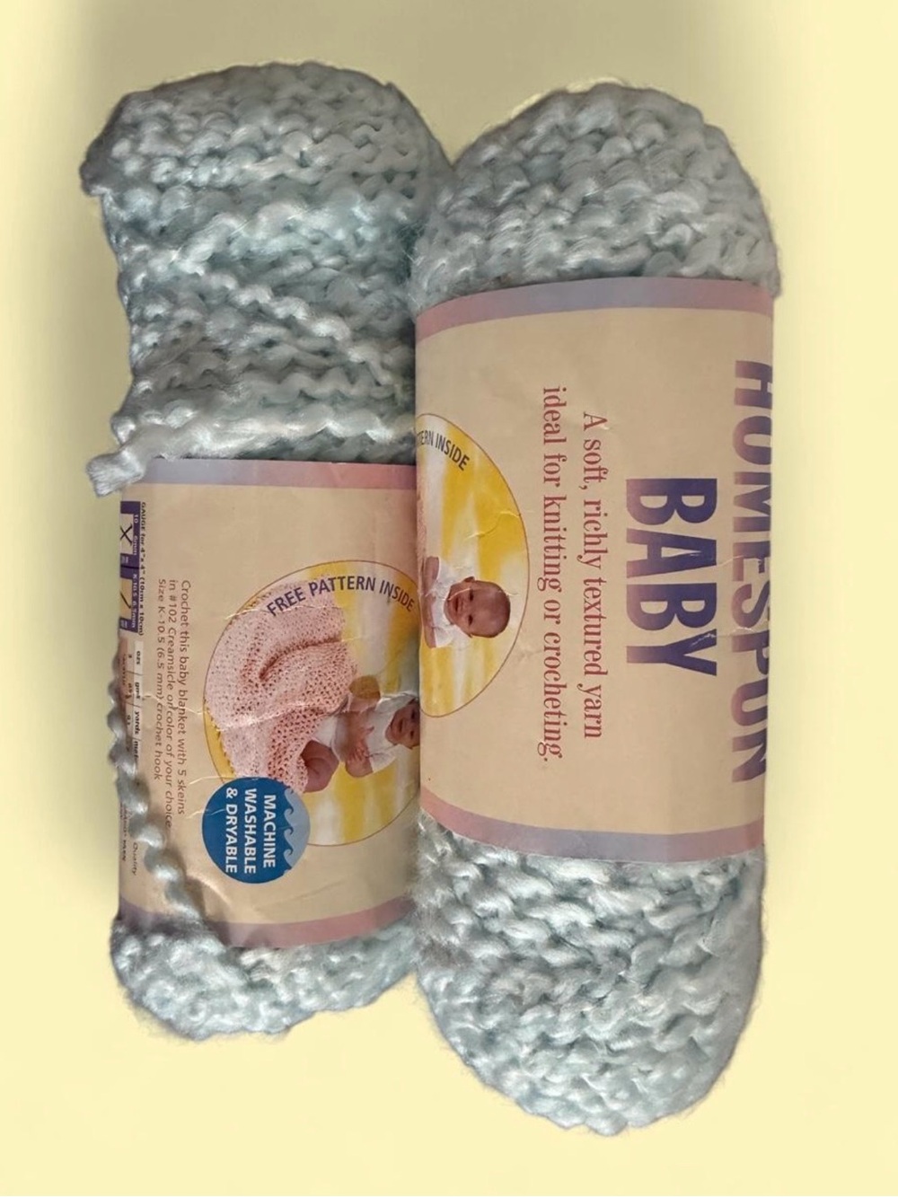 Homespun Baby Soft Baby Yarn - Light Blue 3 Skeins